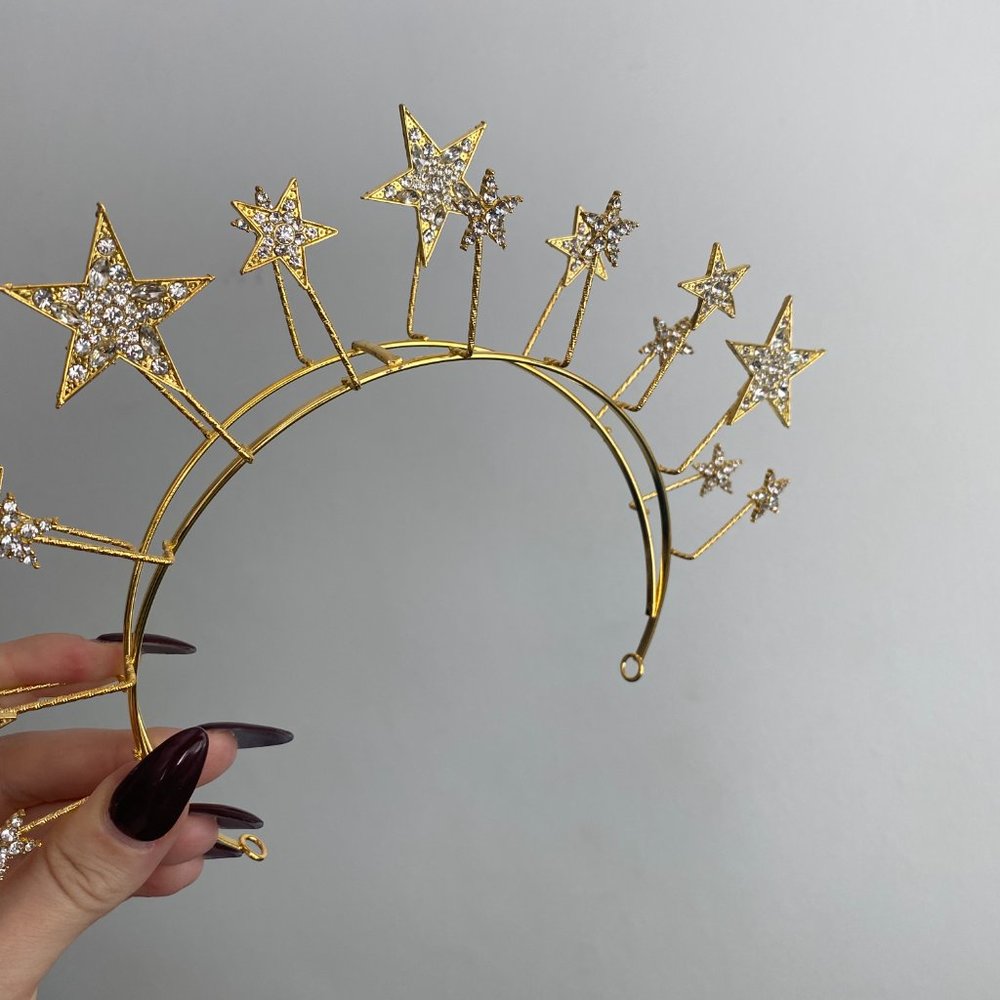 Star Crown, Star Halo, Star Headband, Festival Headpiece, halloween costume - Picture 3 of 6